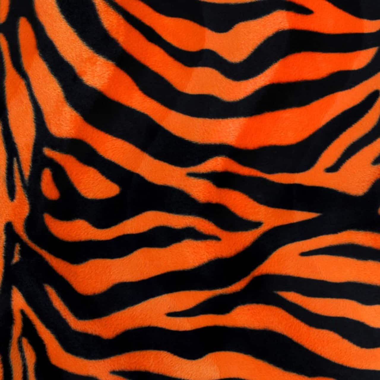 Orange Zebra Velboa Faux Fur